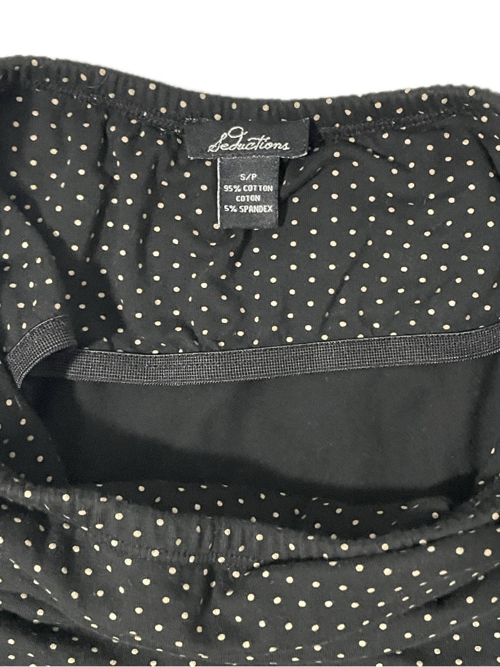 ✰ Seductions Black Tube Top with White Polka Dots and Lace Trim ✰ - Picture 3 of 6